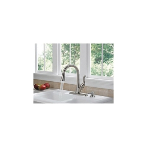 DELTA® 16968-SSSD-DST Talbott™ Kitchen Faucet, 1.8 gpm Flow Rate, Stainless Steel, 1 Handle, 1 Faucet Hole, Function: Traditional, Commercial