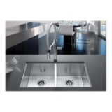 Medium Equal Double Bowl Kitchen Sink, PRECISION™ R0 STELLART™, Rectangular, 13 in L x 16 in W x 10 in D Left Bowl, 13 in L x 16 in W x 10 in D Right Bowl, 29 in L x 18 in W, Under Mount, 18 ga 304 Stainless Steel, Satin Polished