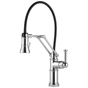 Brizo® 63225LF-PC Artesso® Kitchen Faucet, 1.8 gpm Flow Rate, 8 in Center, Swivel Spout, Polished Chrome, 1 Handle