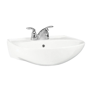 Sterling® 446124-0 Bathroom Sink Basin With Overflow, Sacramento®, Oval Shape, 21-1/4 in L x 18-1/4 in W, Wall Mount, Vitreous China, White