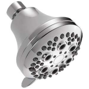 DELTA® 52634-15-BG Universal Premium Shower Head, 1.5 gpm Min, 5 Sprays, Wall Mount, 3-21/32 x 3-23/64 in Head, Chrome