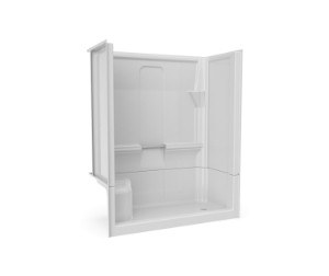 Clarion 4S40LTS-WH AcrylX™ Four-Piece Shower Stall, 60 in L x 30 in W x 74 in H, White