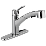 DELTA® 4140-TP-DST Collins™ Kitchen Faucet, 1.8 gpm Flow Rate, Swivel Spout, Chrome, 1 Handle, 1/3 Faucet Holes