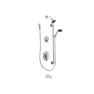 Moen® 8343 Posi-Temp® Tub and Shower, 2.5 gpm Flow Rate, Full Spray, Polished Chrome