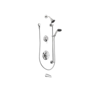 Moen® 8343 Posi-Temp® Tub and Shower, 2.5 gpm Flow Rate, Full Spray, Chrome