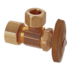 BrassCraft® OCR39X R Multi-Turn Water Supply Stop, 1/2 in Nominal, Compression x OD Compression, 125 psi, Brass Body, Rough Brass