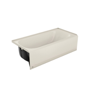 BOOTZ® 011-3344-96 Mauicast Bathtub, Soaking, Rectangle Shape, 60 in L x 30 in W, Right Drain, Biscuit