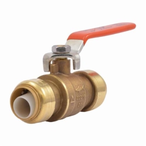 Sharkbite® 22185-0000LF Ball Valve, 3/4 in Nominal, Push-Fit End Style, Brass Body, Full Port, EPDM Softgoods