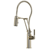 Brizo® 63143LF-PN Litze® Articulating Kitchen Faucet with Finished Hose, 1.8 gpm Flow Rate, Polished Nickel, 1 Handle, 1 Faucet Hole, Traditional, Commercial