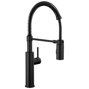 DELTA® 18803-BL-DST Pull-Down Kitchen Faucet, 1.8 gpm Flow Rate, Matte Black, 1 Handle, Spray/Aerated Stream Function