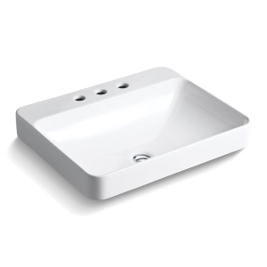 Kohler® 2660-8-0 Vox® 23 in Rectangular Vessel Bathroom Sink, White