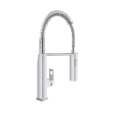 GROHE 31401000 Sink Mixer, Eurocube®, 1.75 gpm Flow Rate, 140 deg Swivel Spout, Polished Chrome, 1 Handle