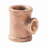 Merit Brass X106-202012 Pipe Reducer Tee, 1-1/4 x 1-1/4 x 3/4 in Nominal, FNPT End Style, 125 lb, Brass, Rough, Import