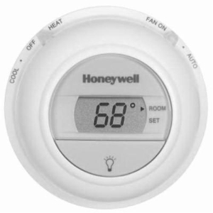 Honeywell T8775C1005/U Thermostat, Digital, Non-Programmable Thermostat, Electronic Switch, R, RC, W, Y, G, O, B Terminal