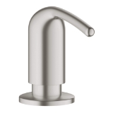 GROHE 40553DC0 Ladylux Zedra Soap Dispenser, SuperSteel, 15 oz Capacity, Deck Mount, Brass