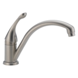 DELTA® 141-SS-DST Collins™ Kitchen Faucet, 1.8 gpm Flow Rate, 8 in Center, Swivel Spout, Stainless, 1 Handle