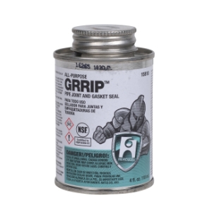 Hercules® Grrip™ 15510 All Purpose Pipe Joint and Gasket Sealant, 0.25 pt Screw Cap Can with Brush, Black