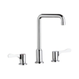 Elkay® LKD2437BHC Food Service Kitchen Faucet, 1.5 gpm Flow Rate, 4 in Center, Arc Tube Spout, Polished Chrome, 2 Handles