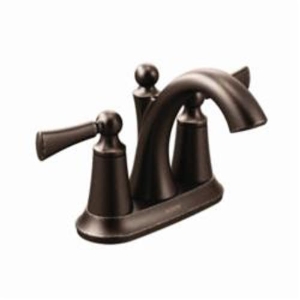 Moen® 4505ORB Wynford™ Centerset Bathroom Faucet, Oil Rubbed Bronze, 2 Handles, Metal Pop-Up Drain, 1.5 gpm Flow Rate