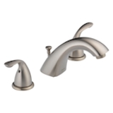 DELTA® 3530LF-SSMPU Classic Widespread Lavatory Faucet, Commercial, 1.5 gpm Flow Rate, 2-3/8 in H Spout, 6 to 16 in Center, Stainless, 2 Handles, Pop-Up Drain