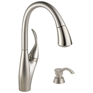 DELTA® 19932Z-SPSD-DST Pull-Down Kitchen Faucet, 1.8 gpm Flow Rate, Spotshield Stainless, 1 Handle