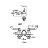 Elkay® LK403T4 Exposed Centerset Bathroom Faucet, Polished Chrome, 2 Handles, Pop-Up Drain, 0.5 gpm Flow Rate