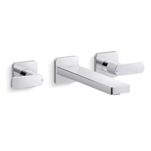 Kohler® T27120-4-CP Parallel® Wall-Mount Bathroom Sink Faucet Trim, 1.2 gpm, Polished Chrome