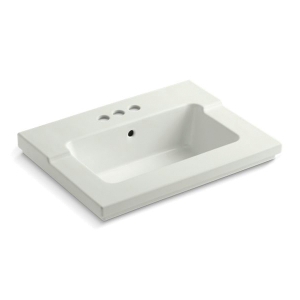 Kohler® 2979-4-NY Tresham® Bathroom Sink With Overflow Drain, Rectangular Shape, 2 in Faucet Hole Spacing, 25-7/16 in W x 19-1/16 in D x 7-7/8 in H, ITB/Vanity Top Mount, Vitreous China, Dune