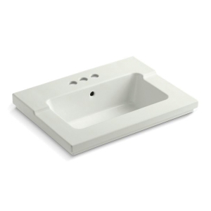 Kohler® 2979-4-NY Tresham® Bathroom Sink with Overflow Drain, Rectangular Shape, 2 in Faucet Hole Spacing, 25-7/16 in W x 19-1/16 in D x 7-7/8 in H, ITB/Vanity Top Mount, Vitreous China, Dune