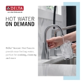 DELTA® 1940LF-H-AR Contemporary Square Instant Hot Water Dispenser, Commercial/Residential, 1.5 gpm Flow Rate, 360 deg Swivel Spout, Arctic™ Stainless, 1 Handle