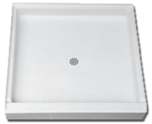 Florestone™ 4832-1-BONE Single Threshold Recess Shower Receptor, Bone, 32 in W x 4-3/4 in D