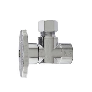 PlumbPak® 2047PCLF Straight High Quality 1/4 Turn Valve, 3/8 in Nominal, FNPT x Compression End Style, Solid Brass Body, Polished Chrome