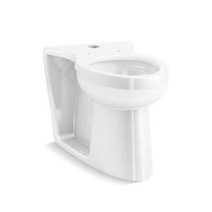 Kohler® 25042-SS-0 Modflex™ Adjust-a-Bowl™ Flushometer Bowl With Top Spud and Bracket, White, Elongated Shape, 5 in Rough-In, 17-3/8 in H Rim, 2-1/8 in Trapway