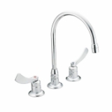 Moen® 8225SM Widespread Kitchen Faucet, M-DURA™, 2.2 gpm Flow Rate, 8 in Center, Chrome, 2 Handles