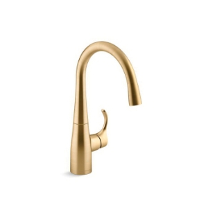 Kohler® 22034-2MB Bar Sink Faucet, Simplice™, Vibrant® Brushed Moderne Brass, 1 Handle, 1.5 gpm
