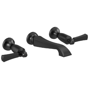 DELTA® T3556LF-BLWL Dorval™ Bathroom Faucet Trim Only, Commercial/Residential, 1.2 gpm Flow Rate, 2-5/8 in H Spout, 8 in Center, Matte Black, 2 Handles, Function: Traditional