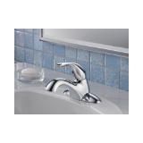 DELTA® 523LF-HGMHDF HDF® Centerset Lavatory Faucet, Chrome, 1 Handle, Grid Strainer Drain, 0.5 gpm Flow Rate