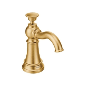 Moen® S3945BG Traditional Soap Dispenser, 18 oz Capacity, Deck Mount, Brushed Gold