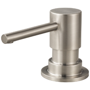 Brizo® RP79275SS Solna® Contemporary Soap/Lotion Dispenser, 13 oz Bottle Capacity, Deck Mount, Stainless Steel