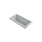 Kohler® 1121-95 Underscore® Bathtub, Soaking, Rectangle Shape, 60 in L x 30 in W, End Drain, Ice Grey