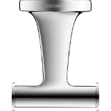 DURAVIT 0099301000 Starck T Towel Hook, 2 Hooks, 2 in OAH x 3 in OAW x 2-3/8 in OAD, Polished Chrome