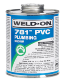 Weld-On® 781™ 14008 Low VOC Medium Body Solvent Cement with Applicator Cap, 0.5 pt Container, Clear