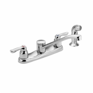 Moen® 8791 M-BITION™ Kitchen Faucet, 1.5 gpm Flow Rate, 8 in Center, Chrome, 2 Handles