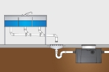 Schier 4070-001-01 GB3 Grease Interceptor, 40 gal Capacity, 50/75 gpm Flow Rate, 4 in Inlet x 4 in Outlet