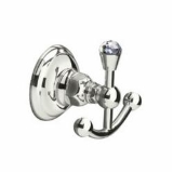 Rohl® A1481-CPN Country Crystal Robe Hook, 2 Hooks, 4-9/64 in OAW x 2-7/8 in OAD, Brass, Polished Nickel