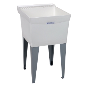 ELM® 19FK UTILATUB® Premier Laundry/Utility Tub, 20 in W x 24 in D x 34 in H, Floor Mount, Thermoplastic, White