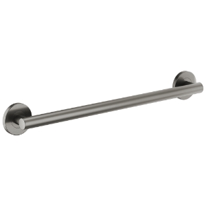 Brizo® 69375-SL Euro Contemporary Round Decorative Grab Bar, 24 in L x 1-1/4 in Dia, Luxe Steel