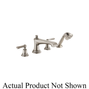 Brizo® T67460-NKLHP Roman Tub Faucet, Rook®, 10 to 16 in Center, Luxe Nickel, 2 Handles, Traditional