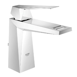 GROHE 2303400A Allure Brilliant Medium Lavatory Faucet with Temperature Limiter, 1.2 gpm Flow Rate, 4-3/16 in H Spout, 1 Handle, Pop-Up Drain, 1 Faucet Hole, StarLight® Polished Chrome, Function: Traditional