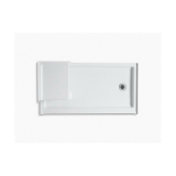 Kohler® 1976-NY Tresham® Single Threshold Shower Receptor, Dune, Right Drain, 60 in L x 32 in W x 21-1/8 in D